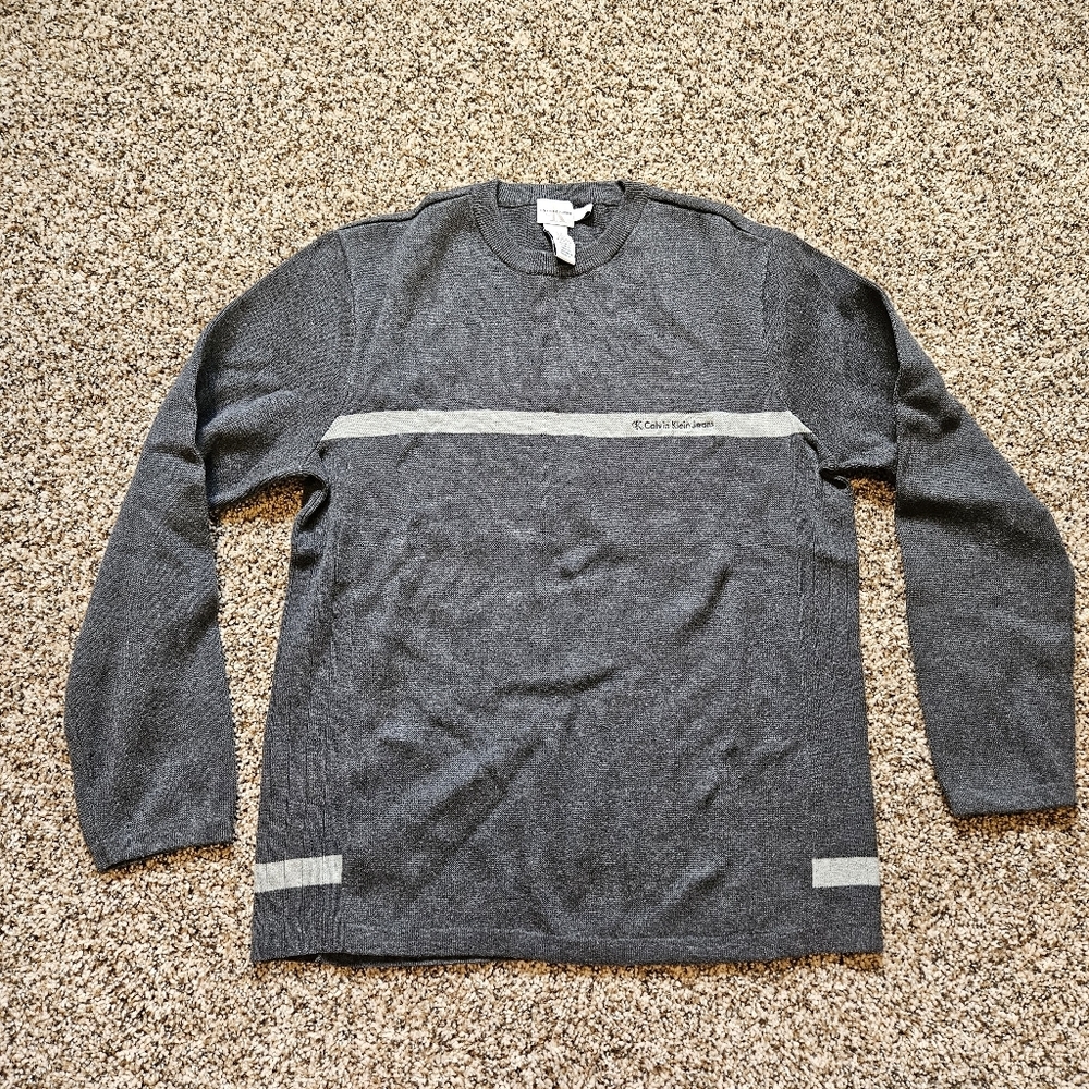 Calvin Klein Jeans Dark Gray Crewneck Sweater Medium